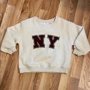 Zara Cream Sweatshirt with Brown NY Logo